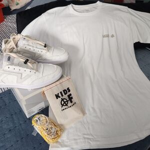 Vans Kids of Immigrants White Shirt Medium & Lowland CC Men's 8.5 Women's 10 NEW